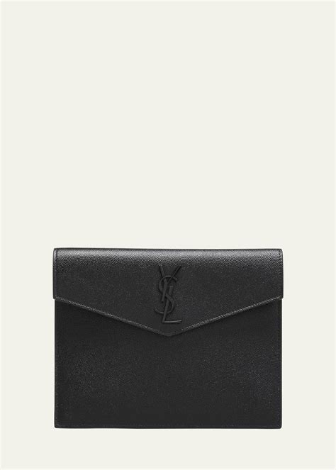 Saint Laurent Uptown Baby YSL Grain Leather Pouch 